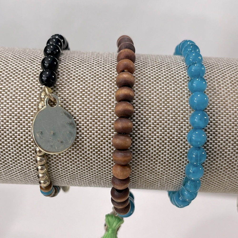 Beaded Bracelets Set of 3 Stretchy-OS - Picture 2 of 2